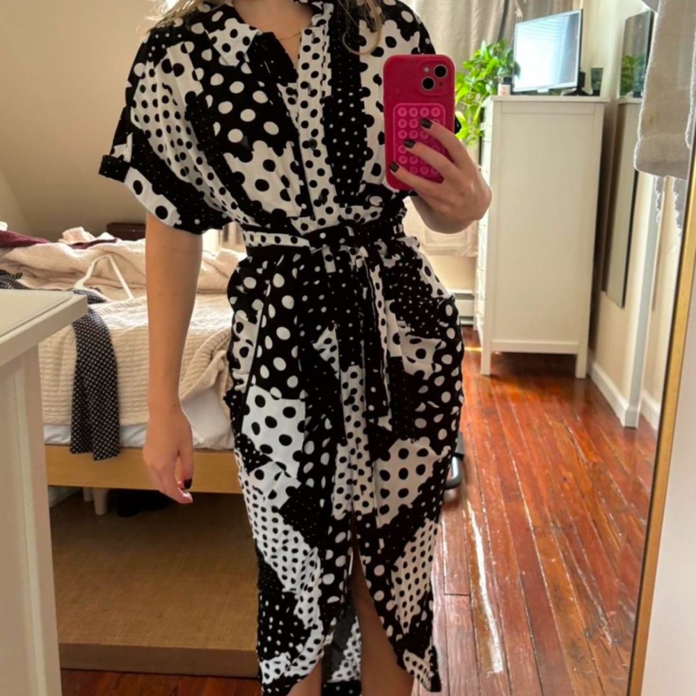 Polka Dot Black and White Dress